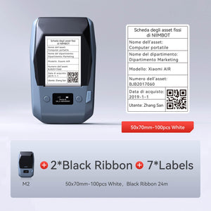 NIIMBOT M2 withe 1 black ribbon 7 50x70mm labels