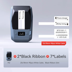 NIIMBOT M2 withe 1 black ribbon 7 25x78mm labels