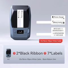 NIIMBOT M2 withe 1 black ribbon 7 25x78mm labels