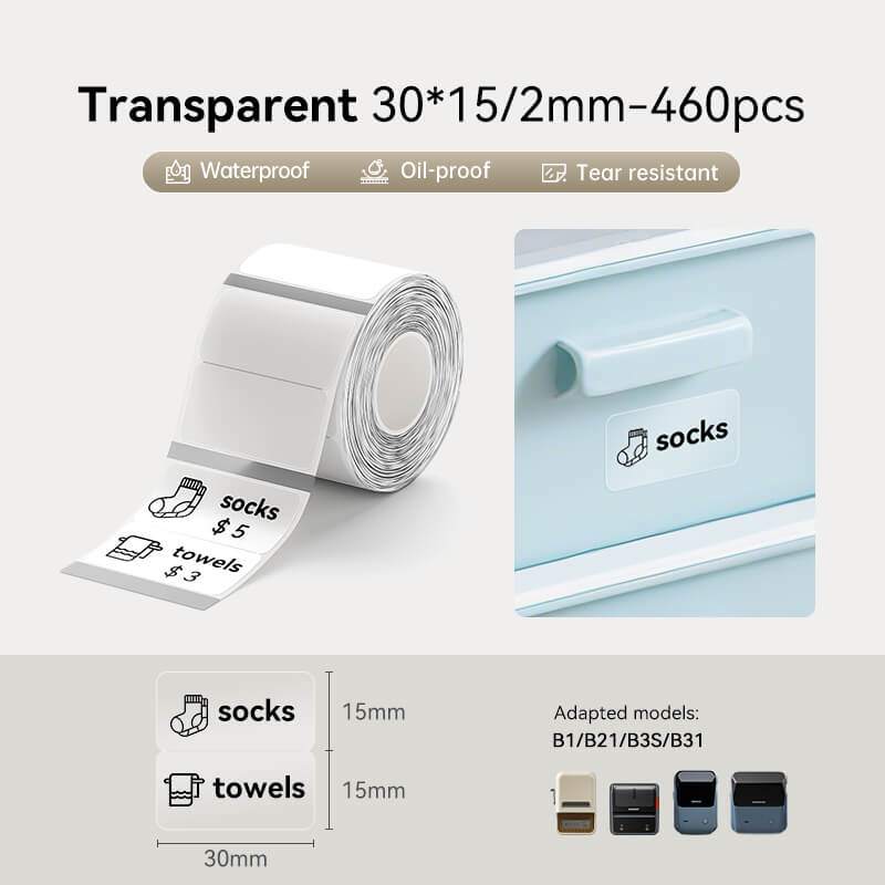 Clear Label Tape for B21, B1, B3S, B4, K3-19