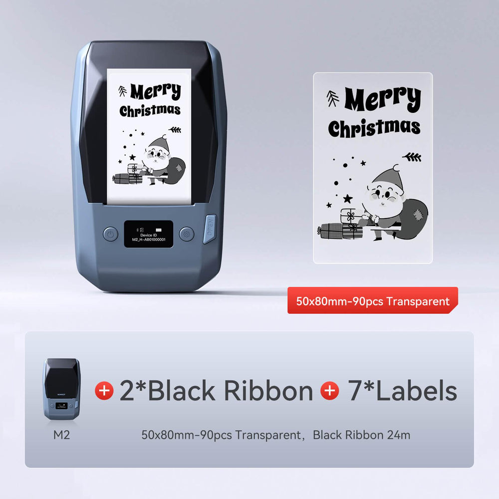 NIIMBOT M2 withe 1 black ribbon 7 50x80mm labels