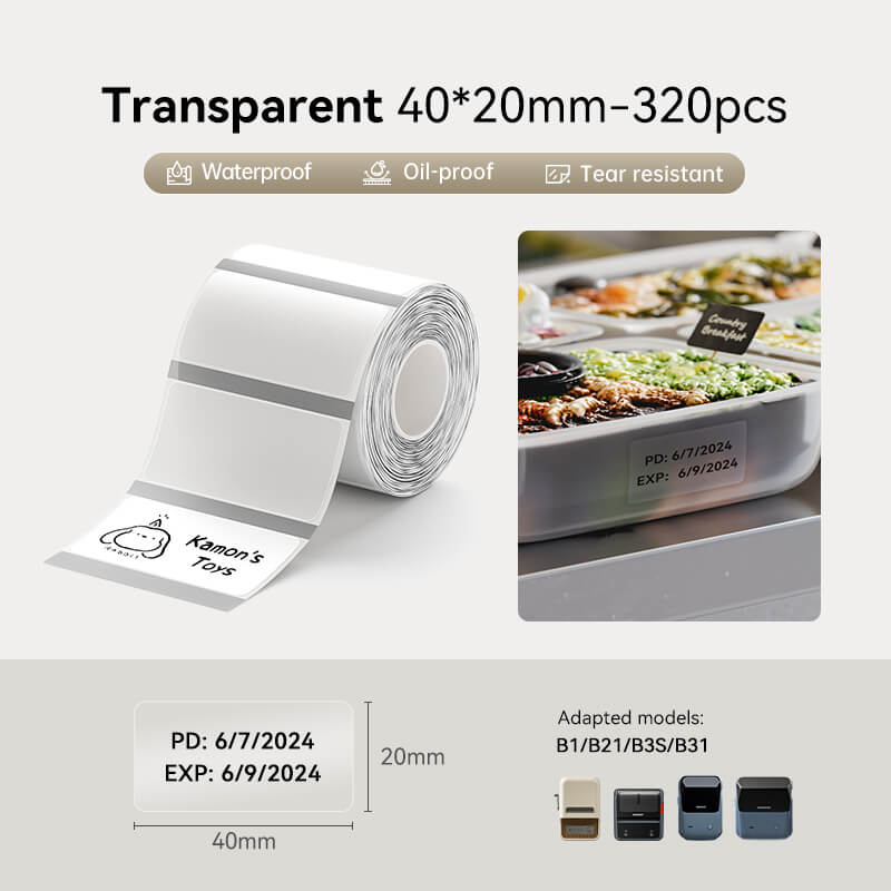 Clear Label Tape for B21, B1, B3S, B4, K3-18