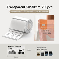 Clear Label Tape for B21, B1, B3S, B4, K3-20