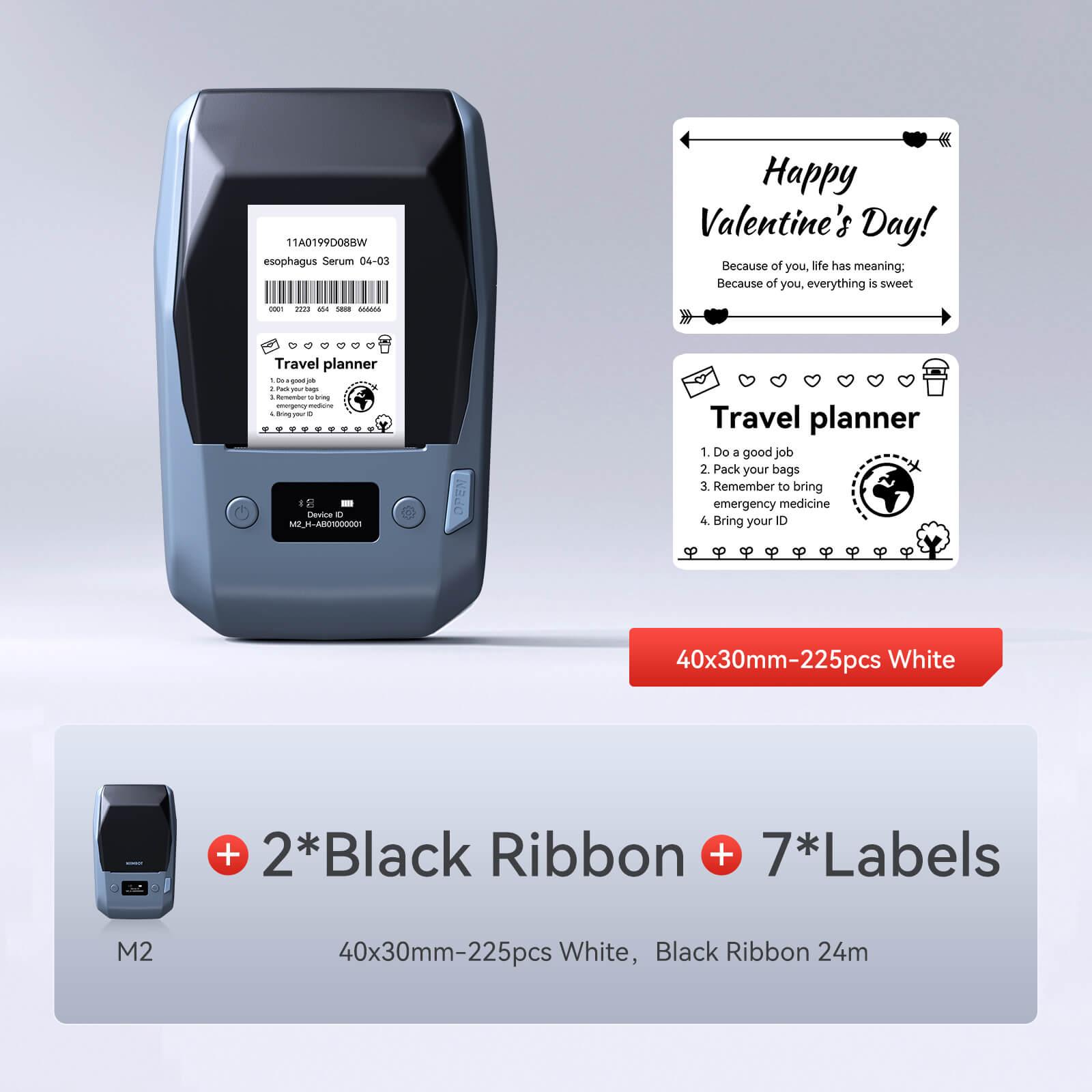 NIIMBOT M2 withe 1 black ribbon 7 40x30mm labels