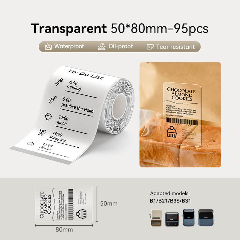 Clear Label Tape for B21, B1, B3S, B4, K3-15