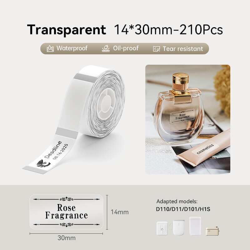 Transparent Label Tape for D11, D110, D101-19
