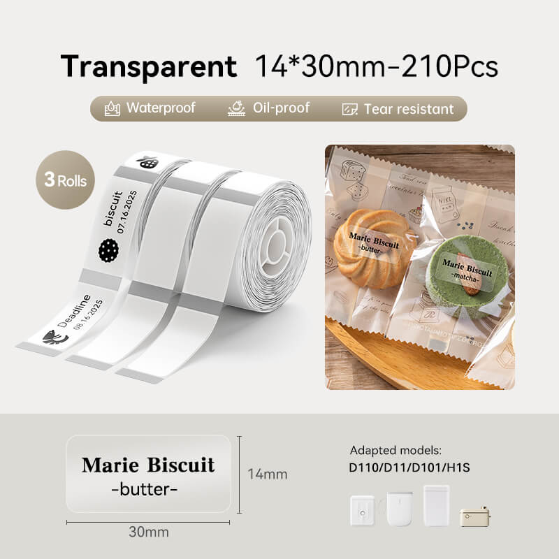 Transparent Label Tape for D11, D110, D101-23