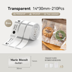 Transparent Label Tape for D11, D110, D101-23