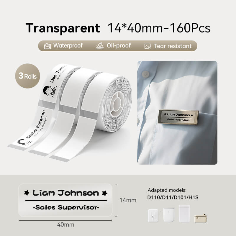 Transparent Label Tape for D11, D110, D101