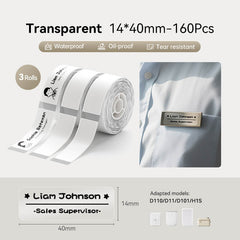 Transparent Label Tape for D11, D110, D101-24