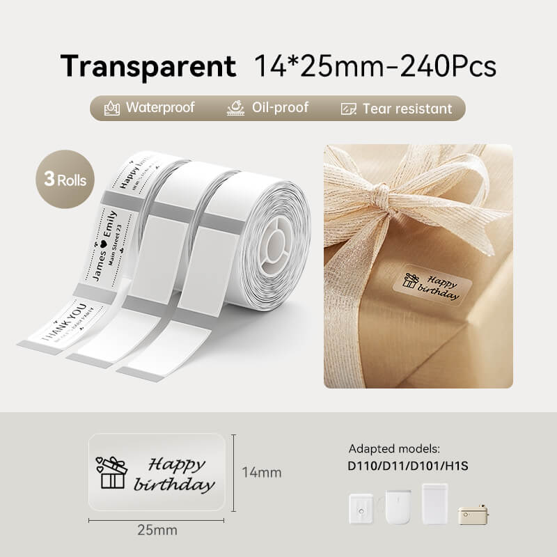 Transparent Label Tape for D11, D110, D101-22