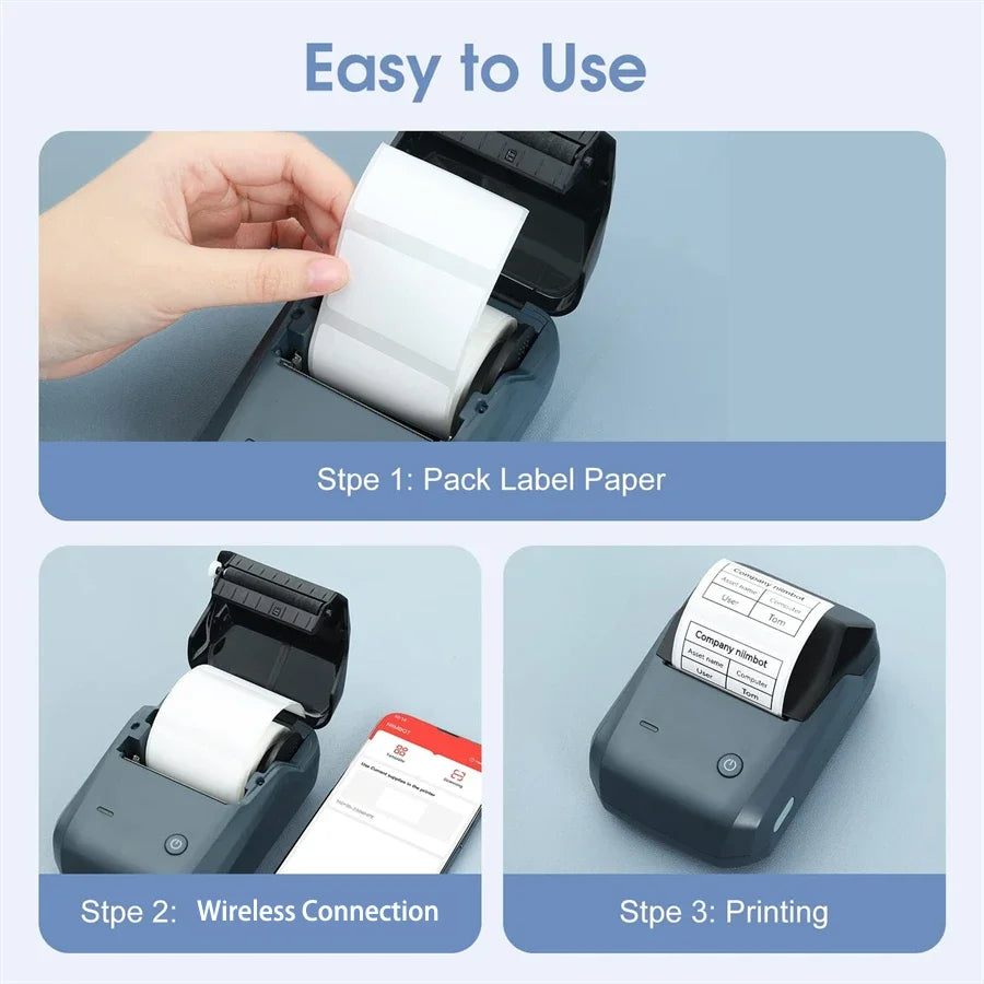 Niimbot B1 Label Maker Bluetooth Portable 2 inch Thermal Label Printer with Large Waterproof Tape for Small Business Office Home