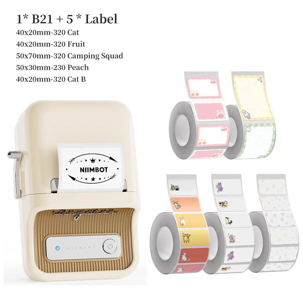 NIIMBOT B21 Bluetooth Thermal Label Printer, Efficient for Home, Office, Business