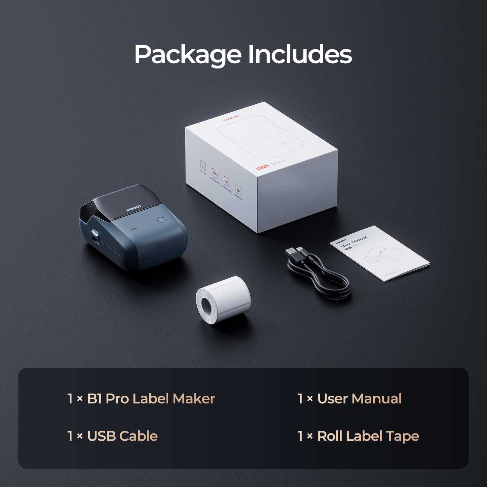 B1 Pro Label Maker, 300DPI HD Label Printer, Ideal for Photos,Stores,Notes,Study Graphics, Small Business