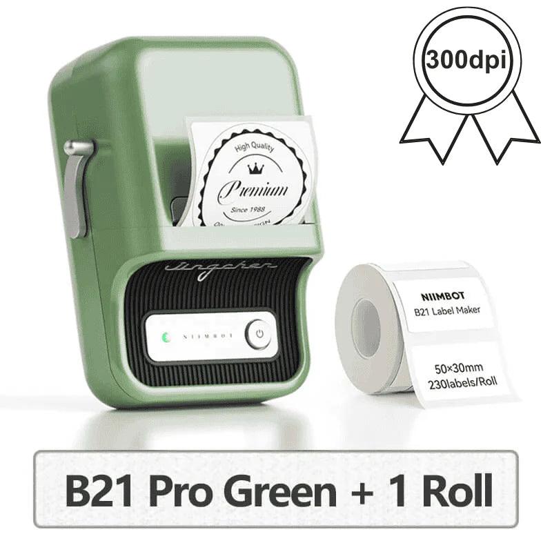 NIIMBOT B21 Pro 300dpi Label Printer, Photo Printing, Bluetooth Connection for Home, Business, Office
