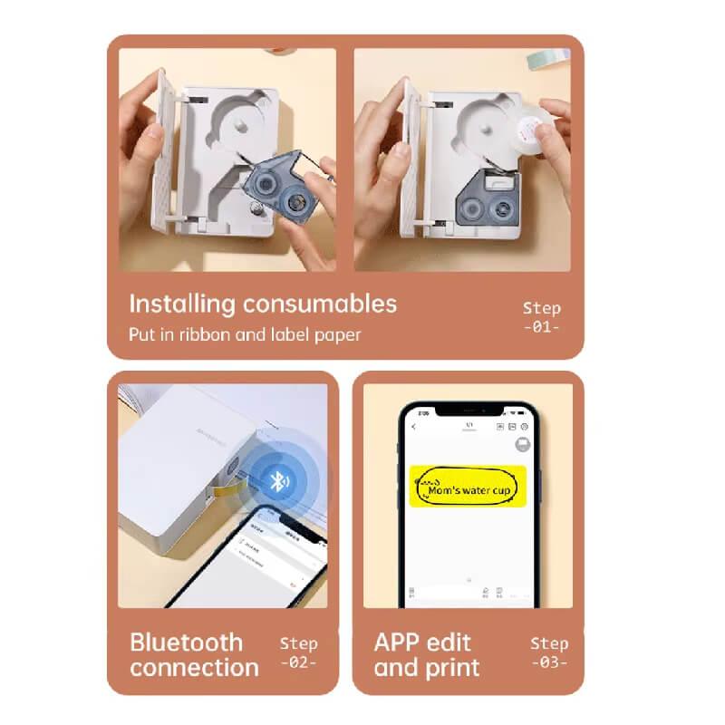 NIIMBOT N1 Pure Color Label Stickers, Durable PET Material, No Fading