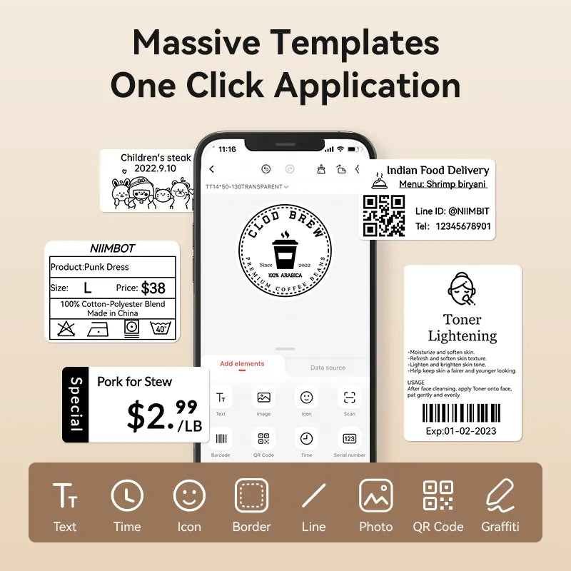 NIIMBOT B1 Thermal Food label printer