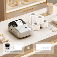B1 Thermal Jewelry Label Printer set (with 3 Rolls Jewelry Labels), for Jewelry sales, Support Android, iPhone, Windows-12