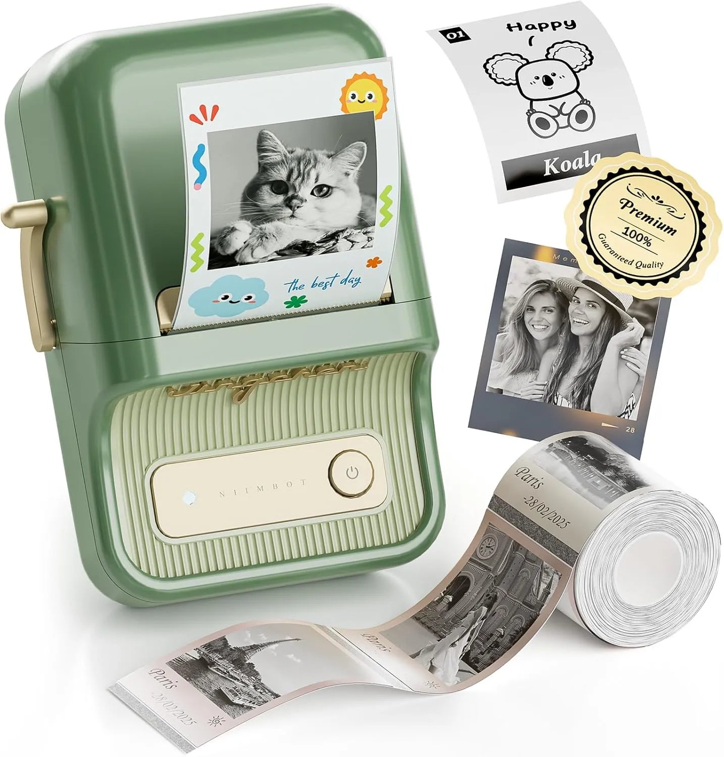 NIIMBOT B21 Pro 300dpi Label Printer, Photo Printer dark grenn