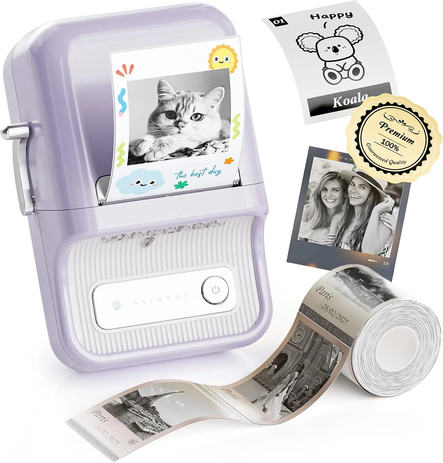 NIIMBOT B21 Pro 300dpi Label Printer, Photo Printer purpel
