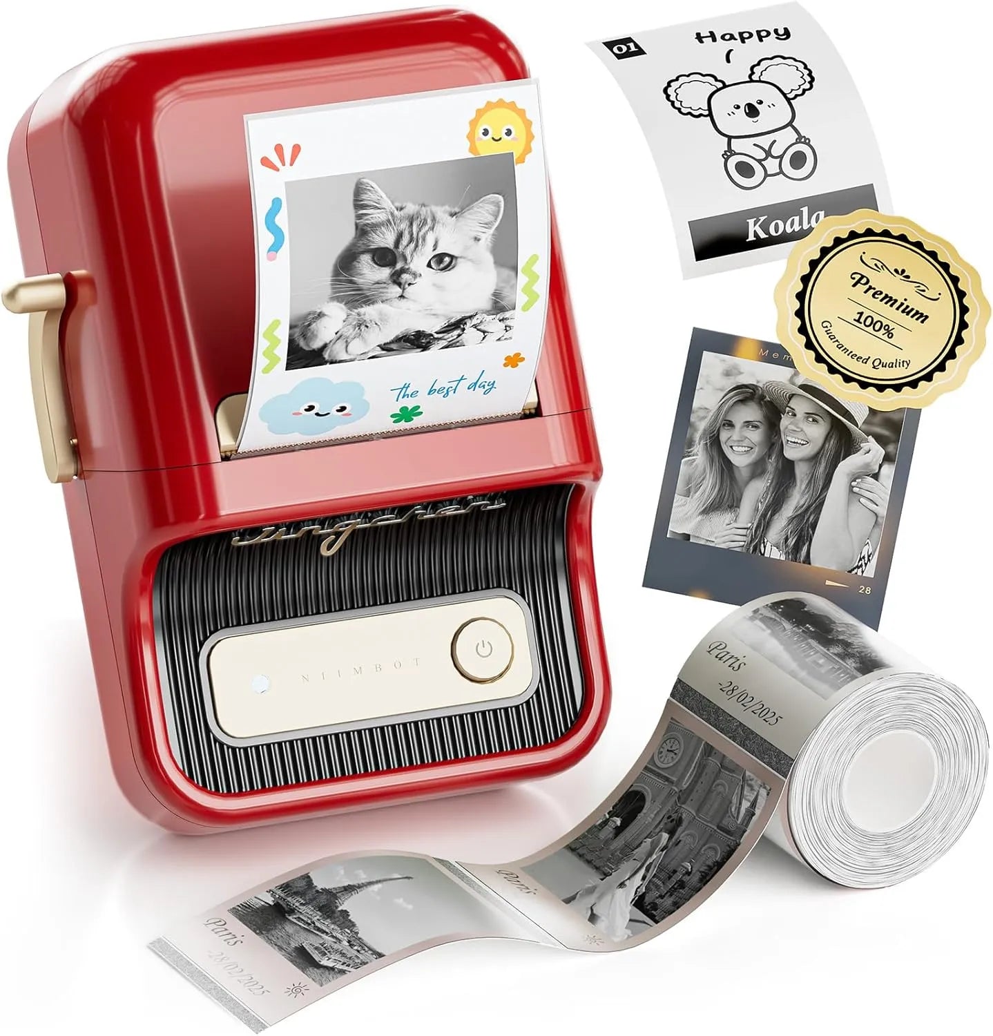 NIIMBOT B21 Pro 300dpi Label Printer, Photo Printer red