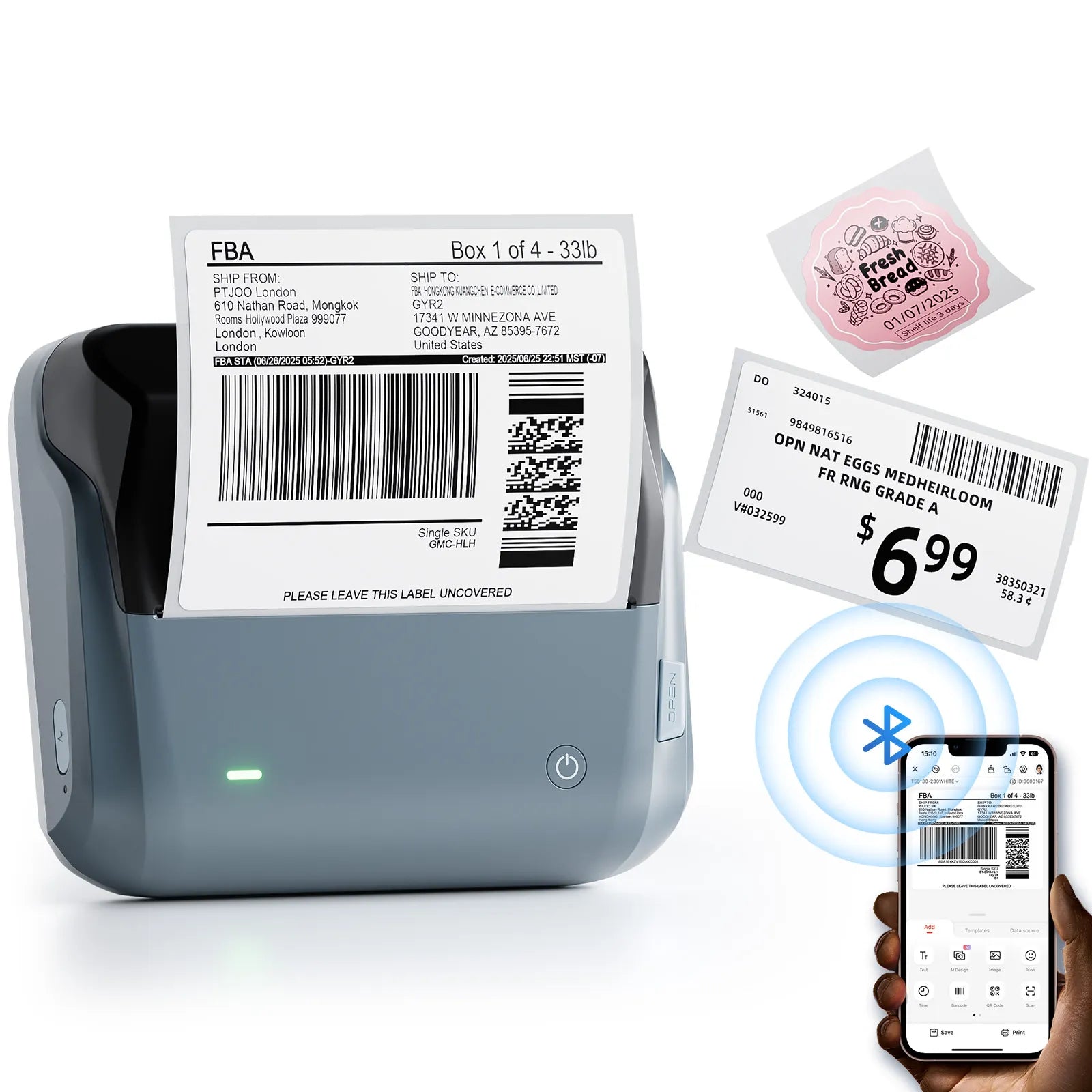 B4 Inkless Thermal Label Maker for Shipping Label, Idea for bussiness&offices-1