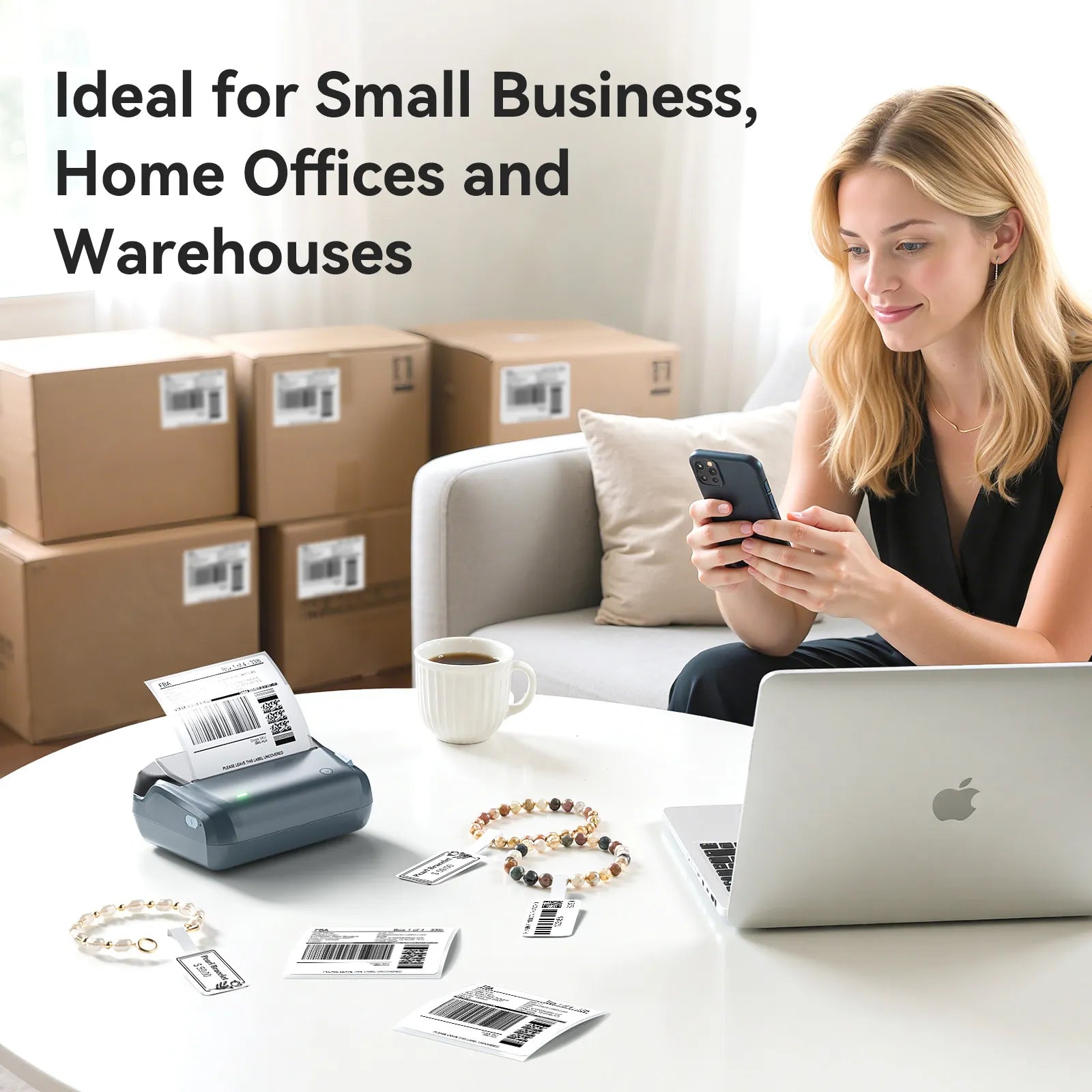 B4 Inkless Thermal Label Maker for Shipping Label, Idea for bussiness&offices