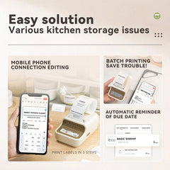 B21 Bluetooth Thermal Kitchen Storage Labels Printer, Efficient for Home, Support PC&Phone-4