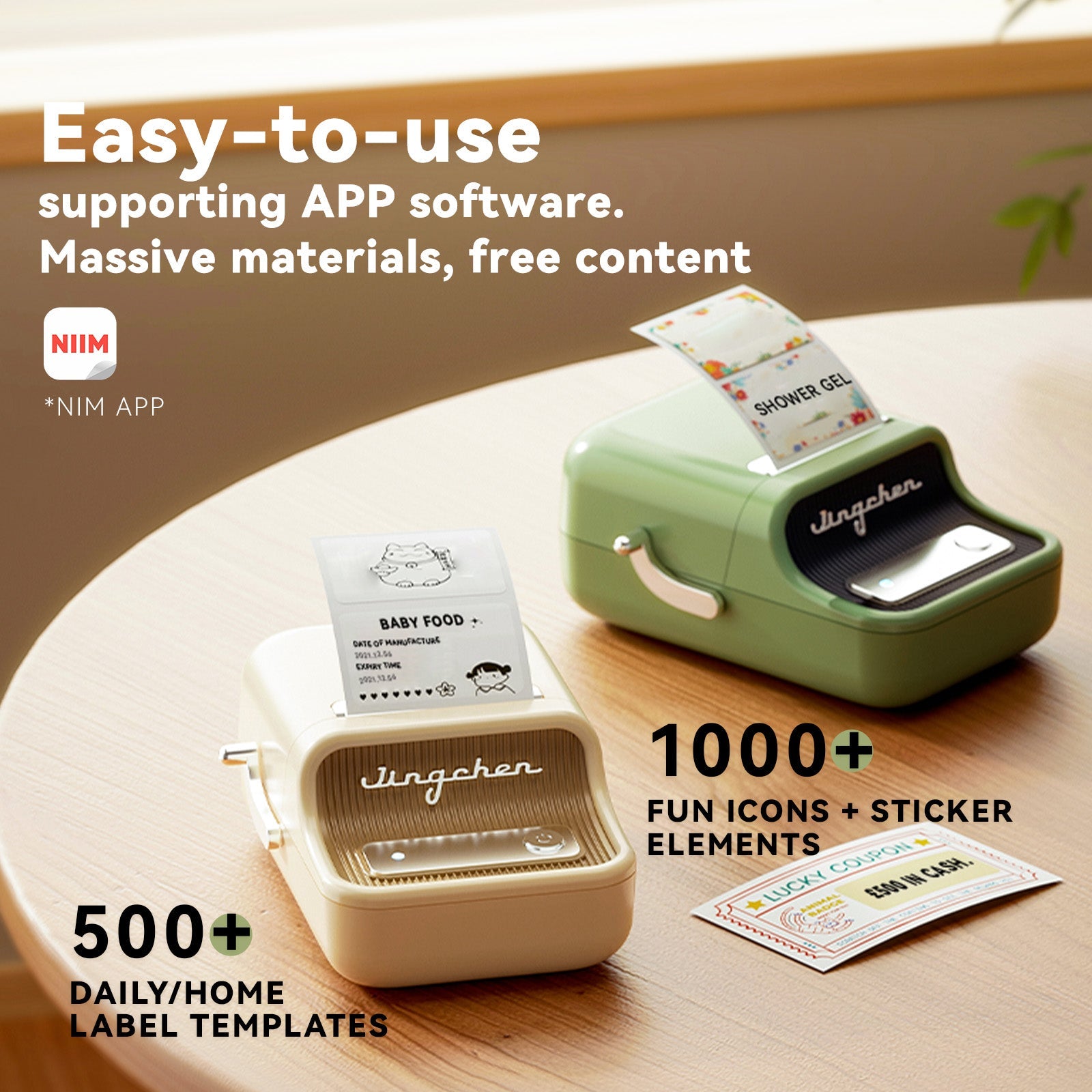 B21 Bluetooth Thermal Kitchen Storage Labels Printer, Efficient for Home, Support PC&Phone