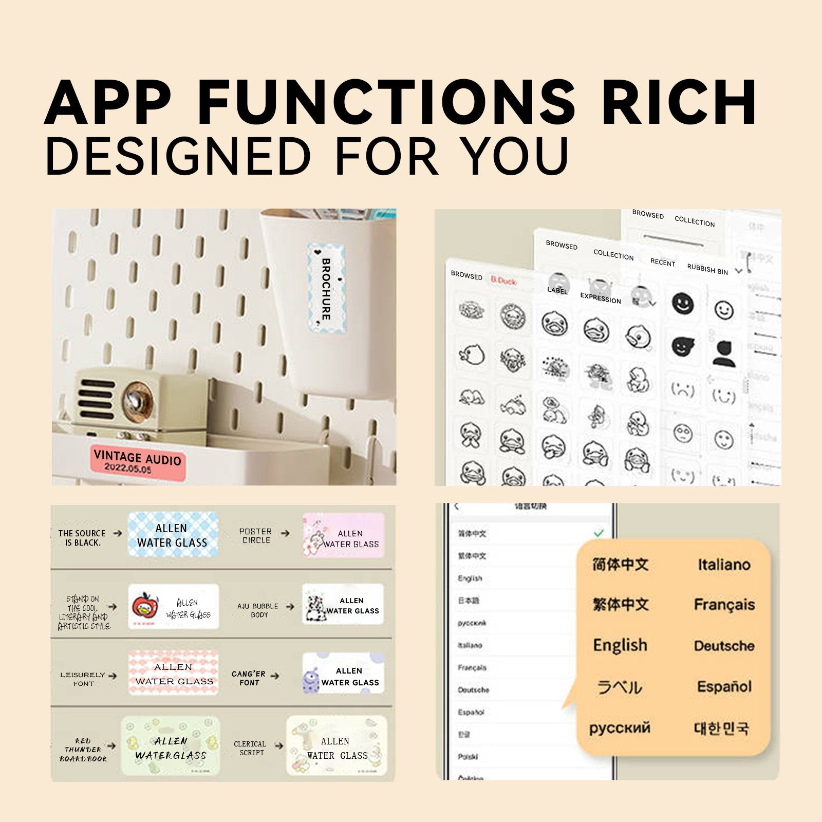 B21 Bluetooth Thermal Kitchen Storage Labels Printer, Efficient for Home, Support PC&Phone