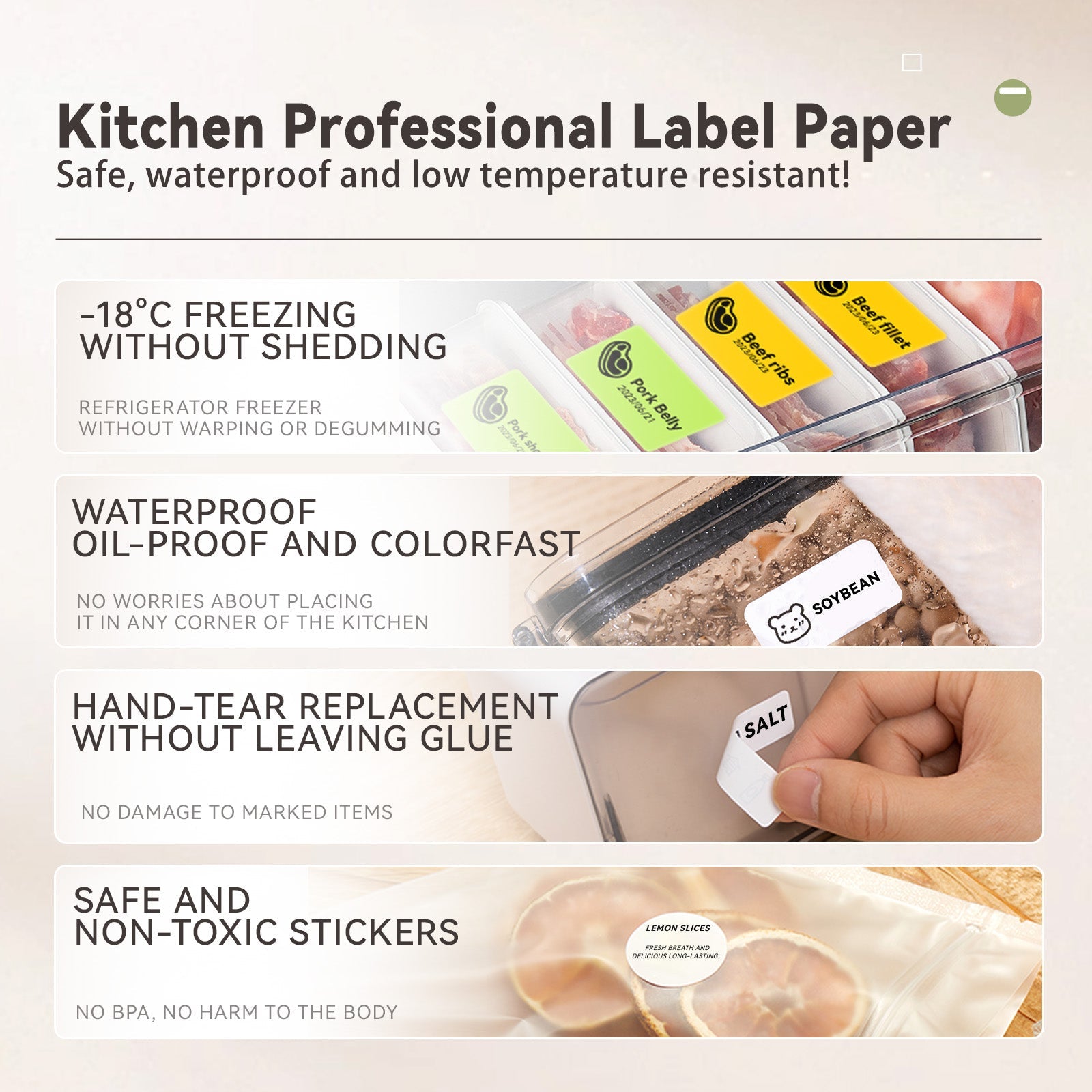 B21 Bluetooth Thermal Kitchen Storage Labels Printer, Efficient for Home, Support PC&Phone