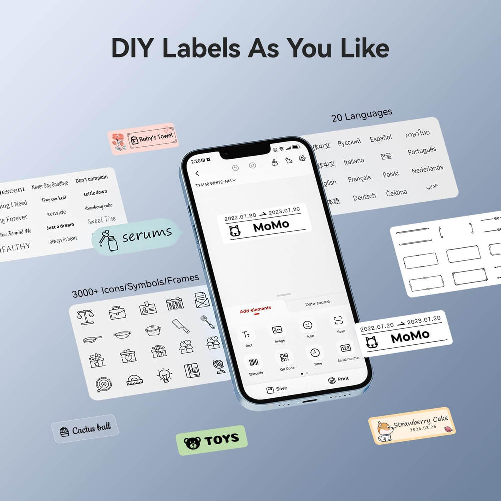 NIIMBOT D11 DIY labels