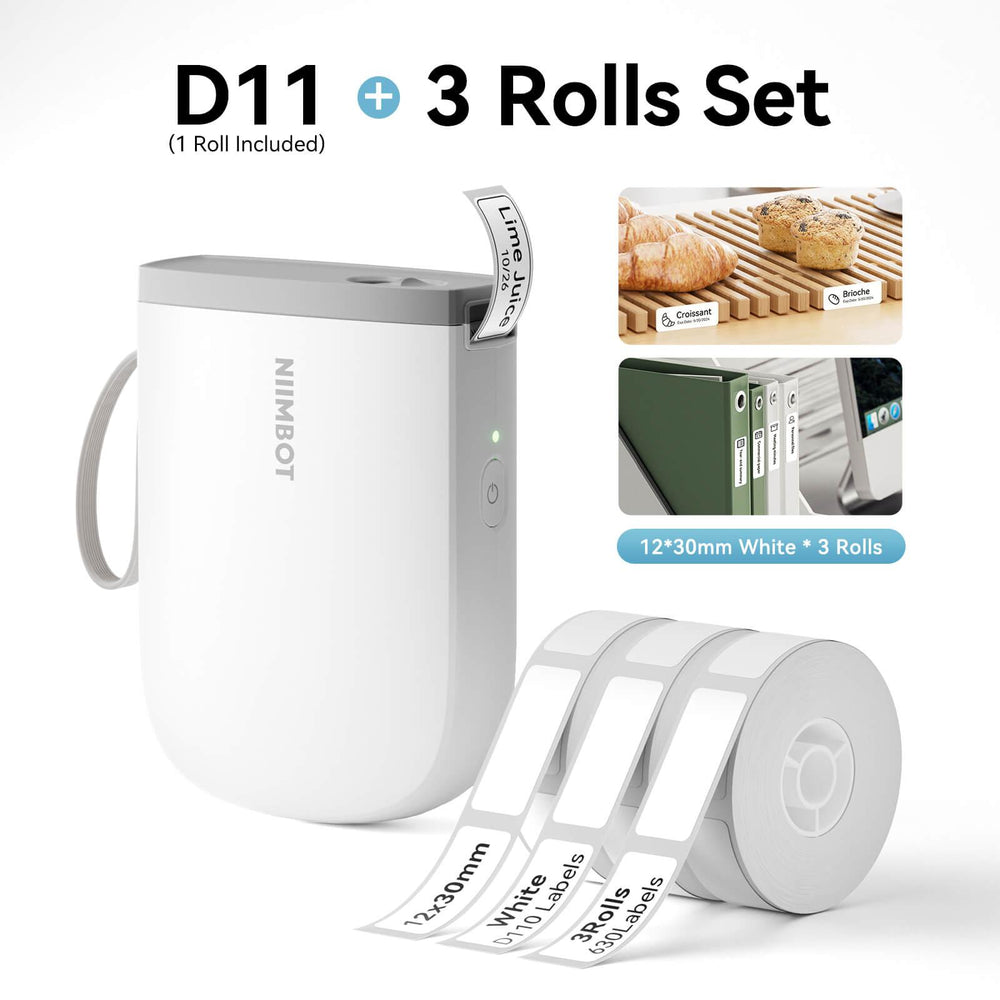 NIIMBOT D11 upgraded white 12x30