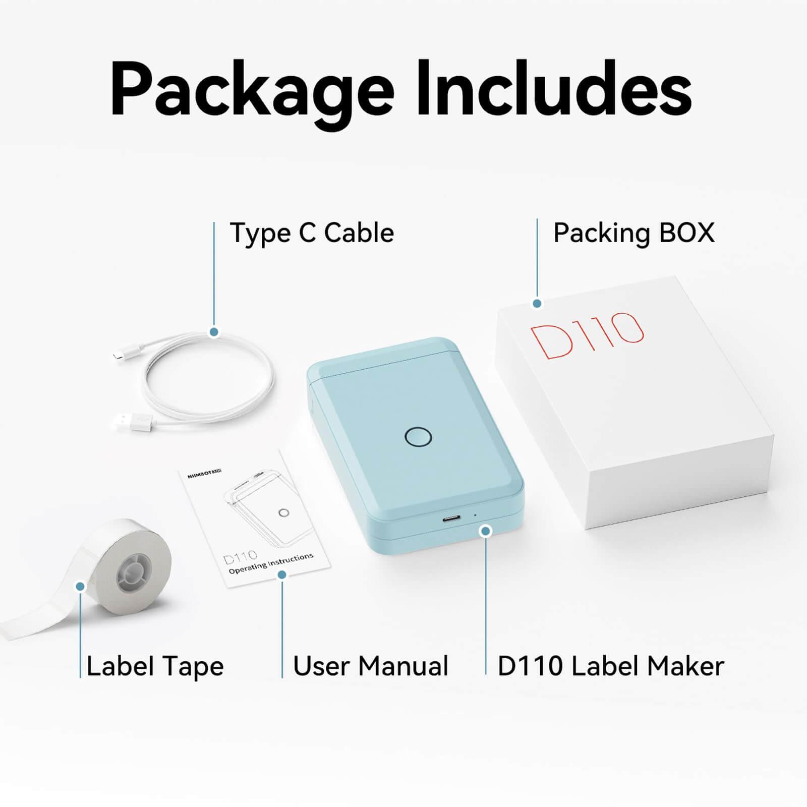 NIIMBOT D110 0.5 Inch Bluetooth Inkless Thermal Label Maker