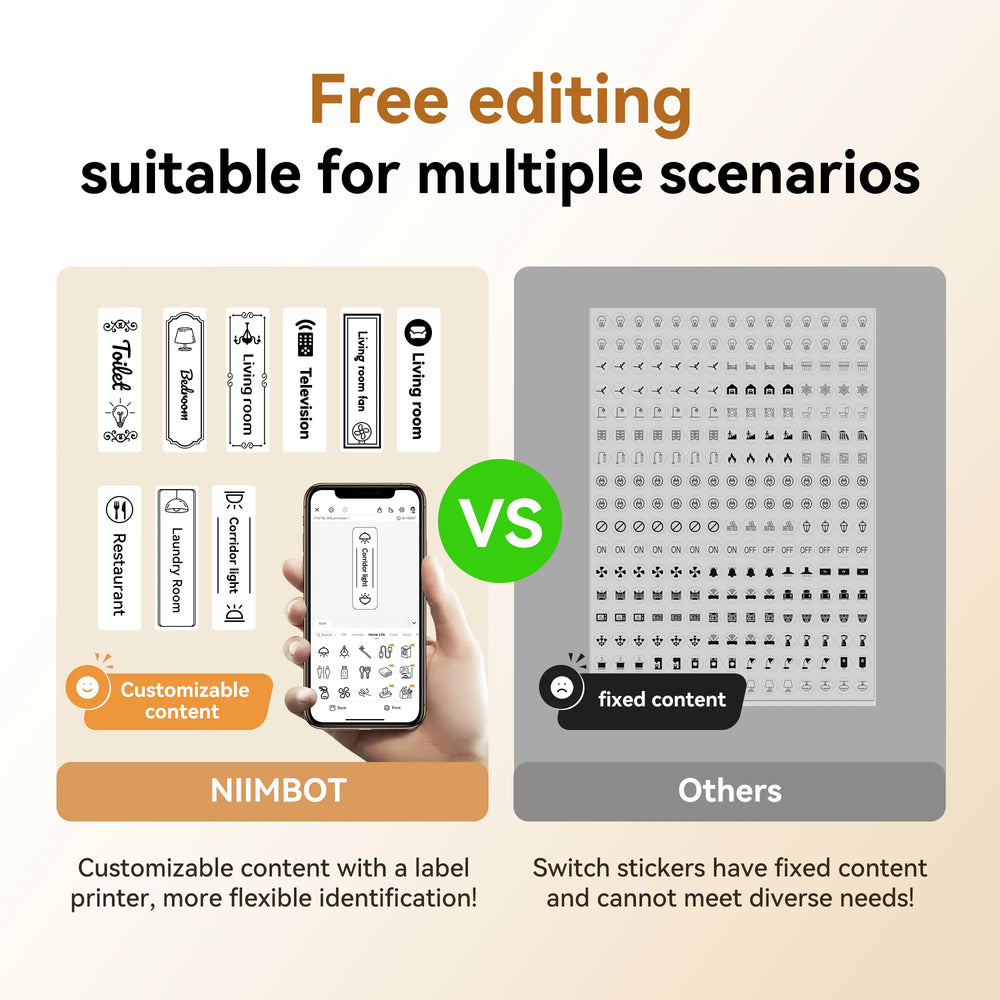 NIIMBOT D110 Upgraded Thermal Switch Mini Label Maker Bluetooth for Office Home School