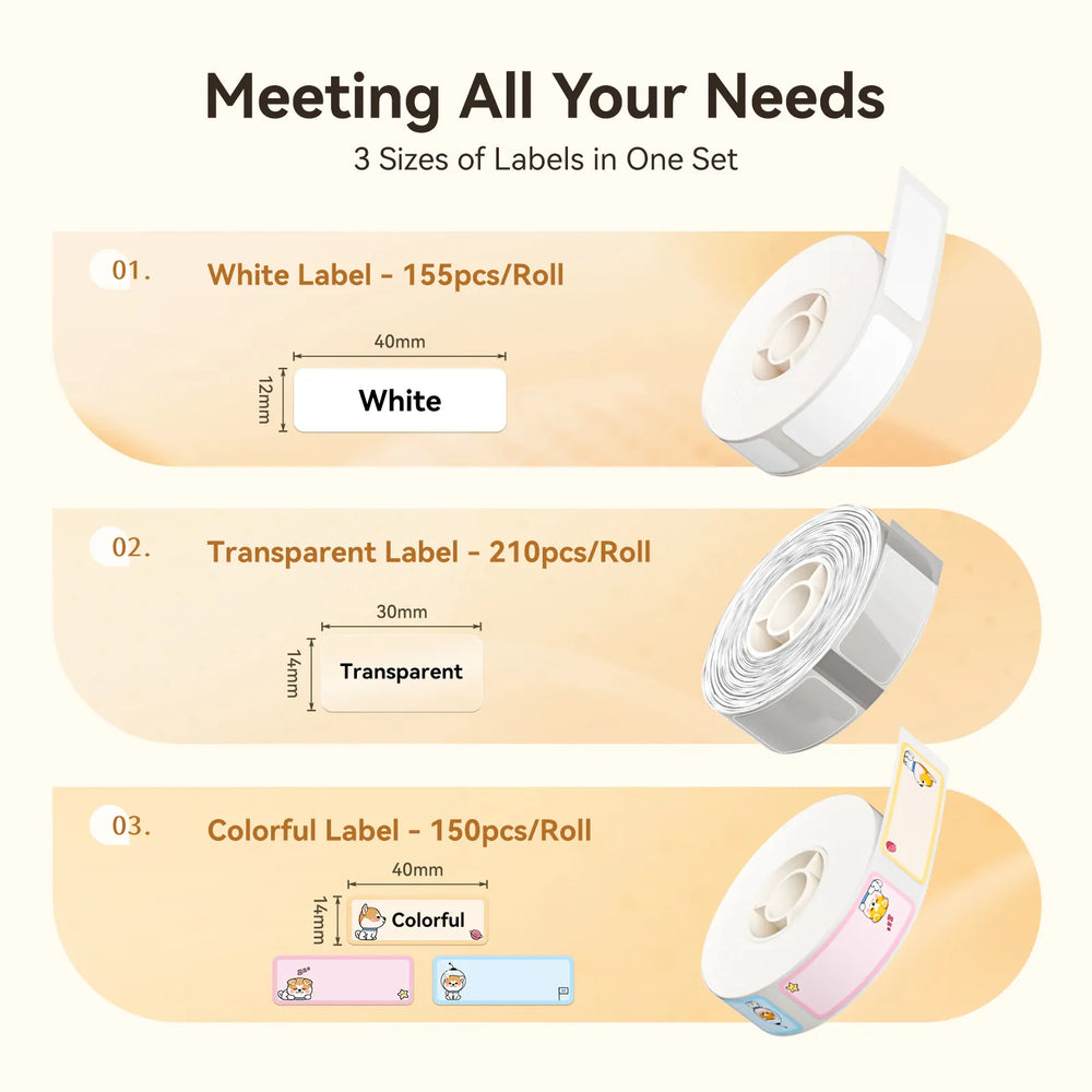 NIIMBOT white Label Tape Set