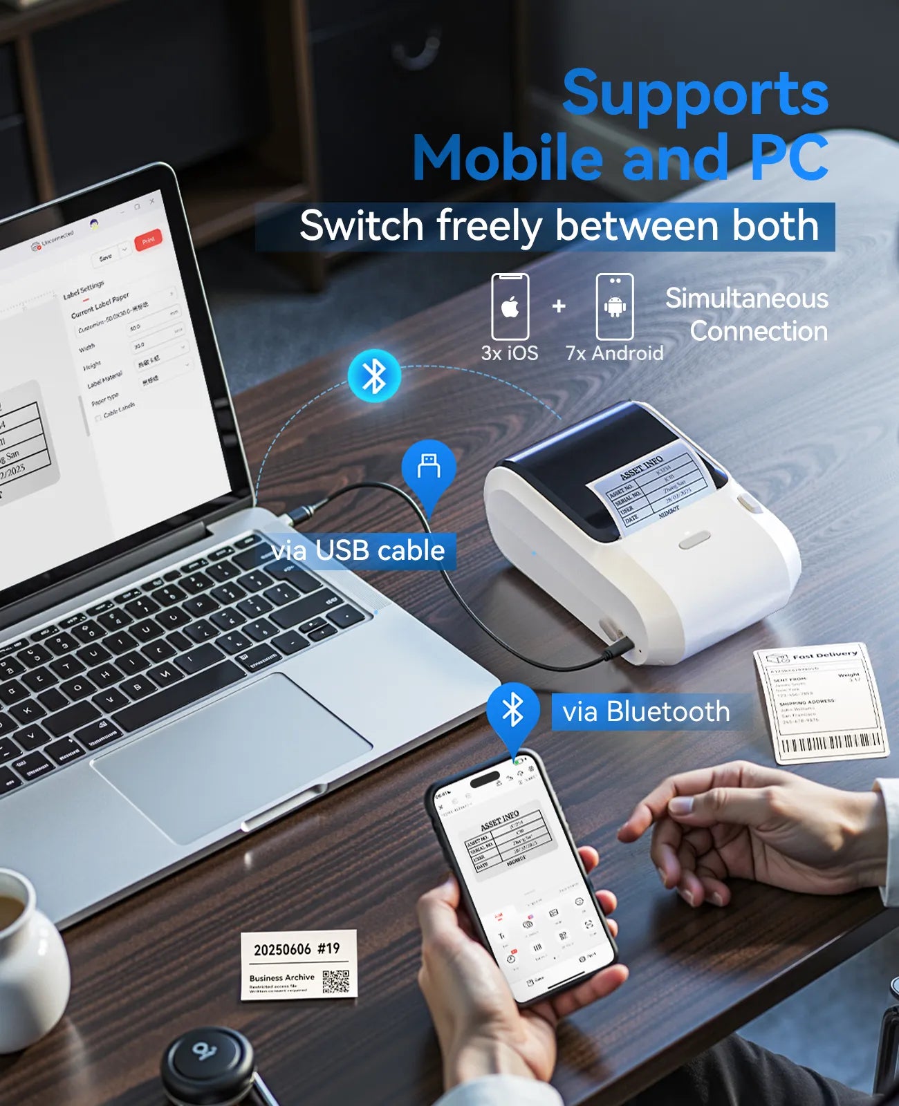 NIIMBOT M3 Inkless Label Maker, 3 Inch Bluetooth Color Thermal Transfer Printer