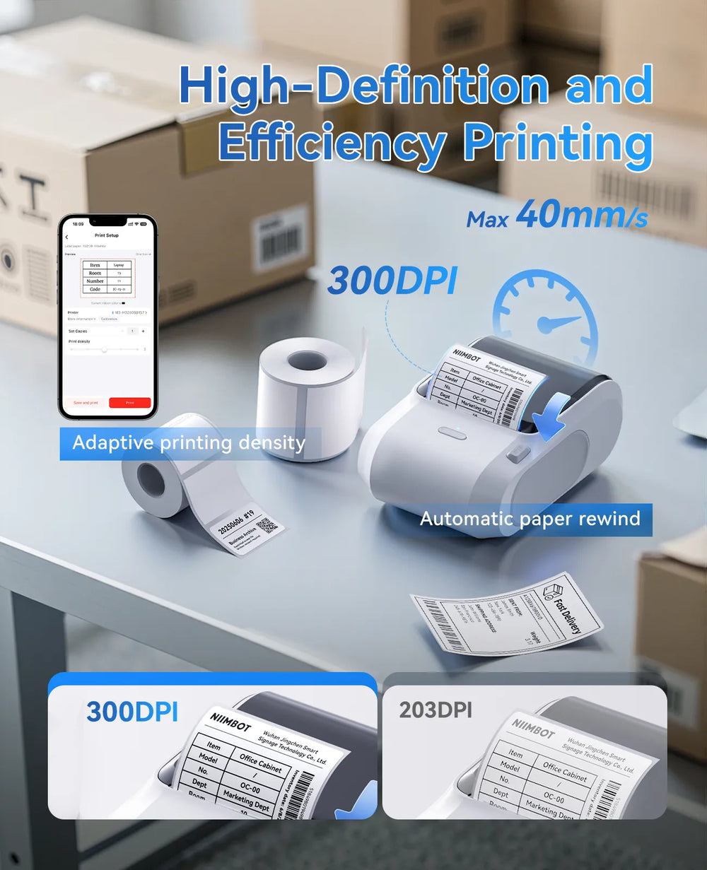 NIIMBOT M3 Inkless Label Maker, 3 Inch Bluetooth Color Thermal Transfer Printer