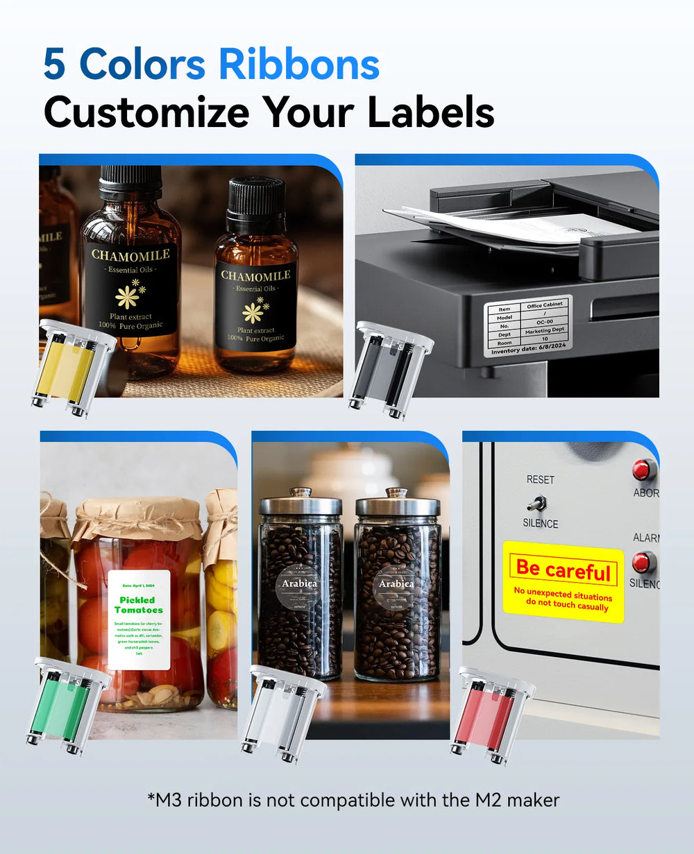 NIIMBOT M3 Inkless Label Maker, 3 Inch Bluetooth Color Thermal Transfer Printer