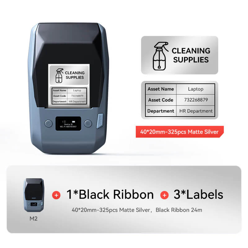 M2 Thermal Transfer Label Maker, Smart Color Printing with Phones & PC for Office, Outdoor Equipment
