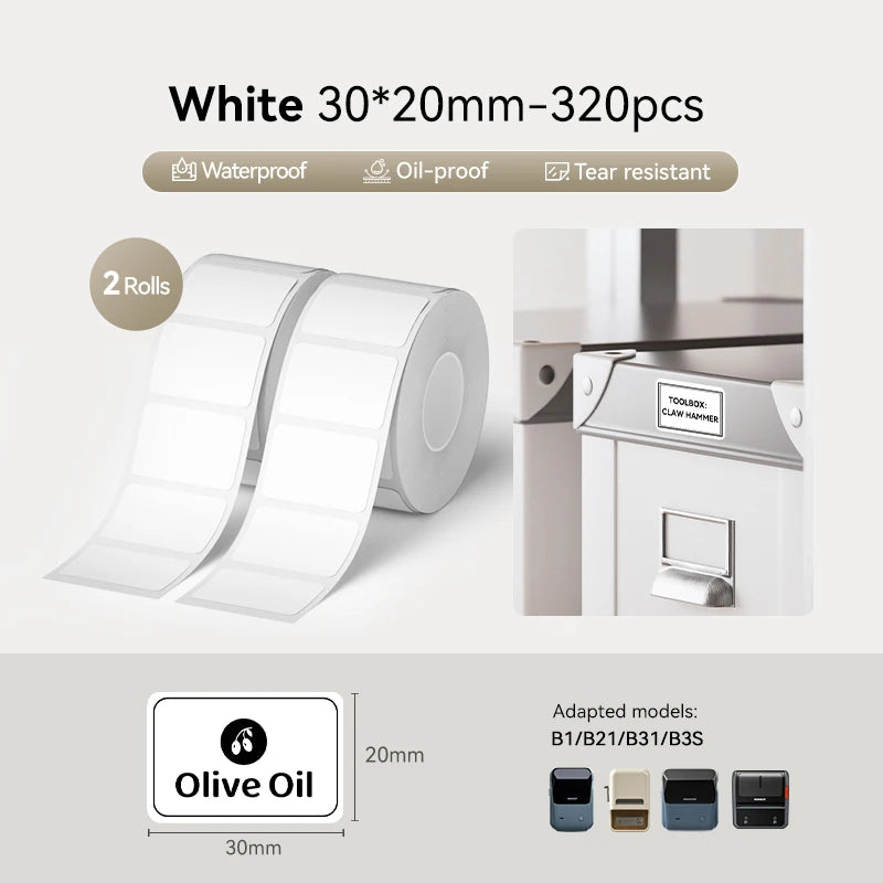 NIIMBOT Thermal Sticker Label Paper for B1 B21 B3S B31 Waterproof Marking Label Price Tag Adhesive Tape Price-tag Sticker