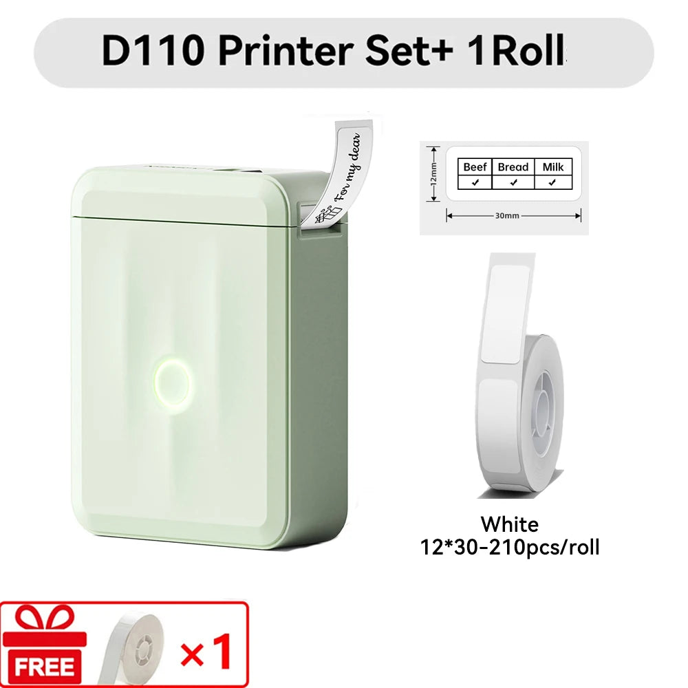 Niimbot D110 Mini Handheld Thermal Label Maker Wireless Sticker Machine Inkless Pocket with Label Sticker for Home Office