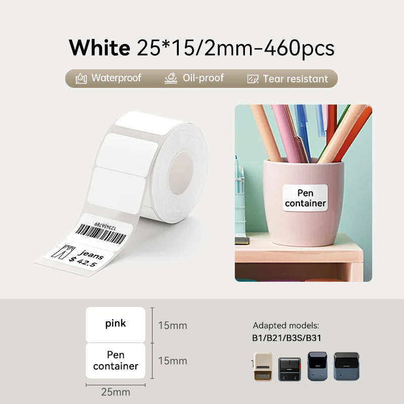 NIIMBOT Thermal Sticker Label Paper for B1 B21 B3S B31 Waterproof Marking Label Price Tag Adhesive Tape Price-tag Sticker