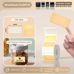 NIIMBOT B21/B203/B3S Label Machine Printing Paper Self Adhesive Label Waterproof Oil Resistant Tear Resistant Label