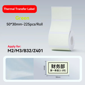 Thermal Transfer Labels for Niimbot M2/M3 Printer Thermal Transfer Ribbon Home Office 20-50mm Width Label Paper Sticker