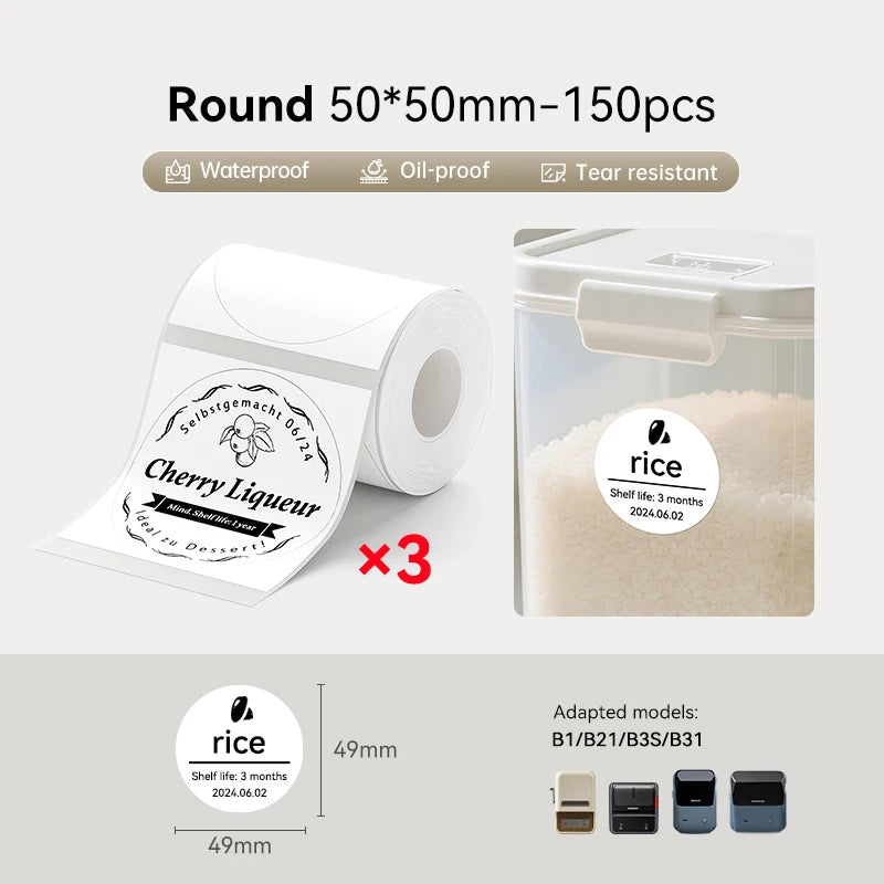 NIIMBOT Thermal Sticker Label Paper for B1 B21 B3S B31 Waterproof Marking Label Price Tag Adhesive Tape Price-tag Sticker
