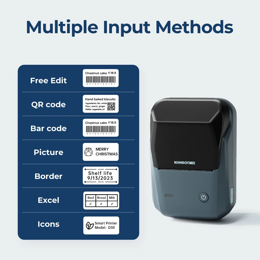 Niimbot B1 Label Maker Bluetooth Portable 2 inch Thermal Label Printer with Large Waterproof Tape for Small Business Office Home