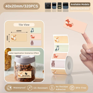 NIIMBOT B21/B203/B3S Colored Label Machine Printing Paper Self Adhesive Label Waterproof Oil Resistant Tear Resistant Label