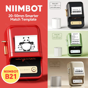 Niimbot B21 Wireless Thermal Label Printer Mini Portable Barcode Label Maker Moble Phone Price Tag Sticker Machine 20mm - 50mm