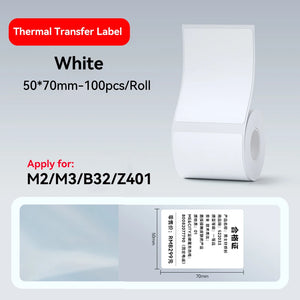 Thermal Transfer Labels for Niimbot M2/M3 Printer Thermal Transfer Ribbon Home Office 20-50mm Width Label Paper Sticker